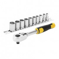 STANLEY 1/4" terkšlė su galvutėm 11 vnt.